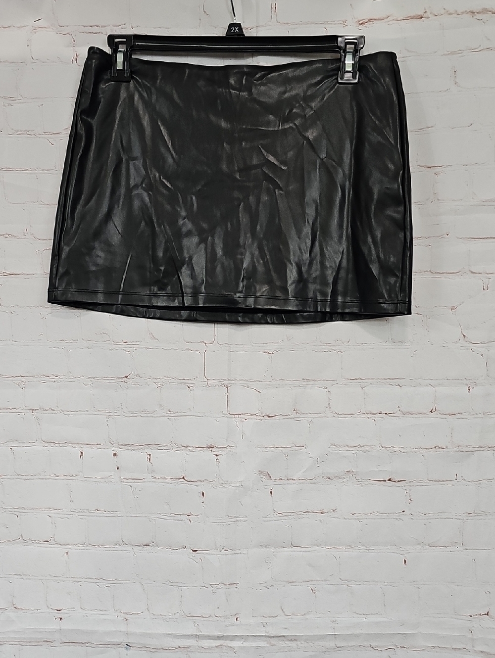 Women's Black Faux Leather Mini Skirt